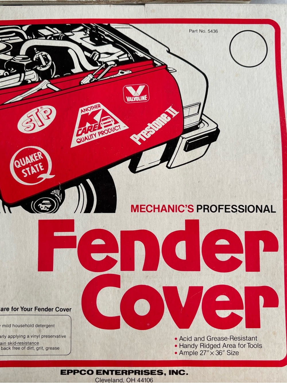 Vintage Mechanic's Fender Cover